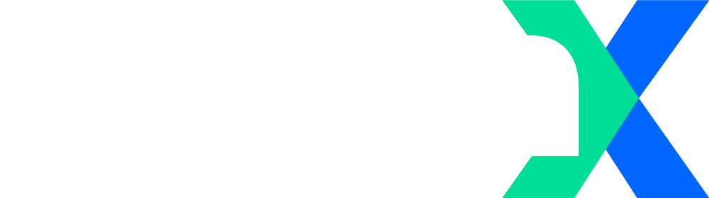 mpmX Logo white text and coloured X